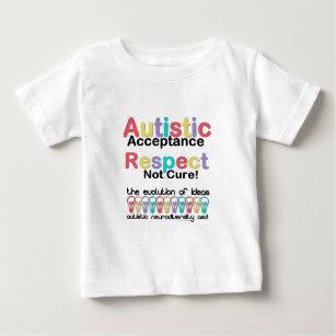 T-shirt Pour Bébé Acceptation autistique Respect non guéri