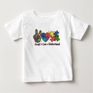 T-shirt Pour Bébé Accepter, aimer, comprendre la Sensibilisation sur