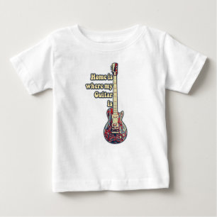T-shirt Pour Bébé Accueil est où se trouve ma guitare. mots de motiv