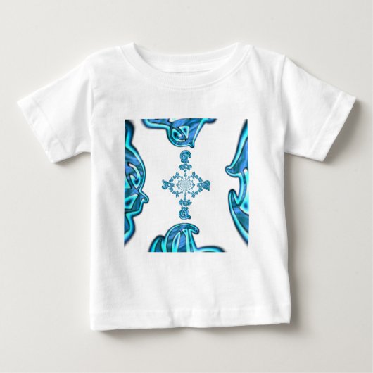 T-shirt Pour Bébé Action Cyan Turquoise Graffiti Abstrait Imprimer (Devant)