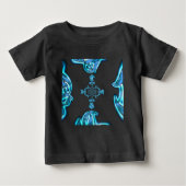 T-shirt Pour Bébé Action Cyan Turquoise Graffiti Abstrait Imprimer (Devant)