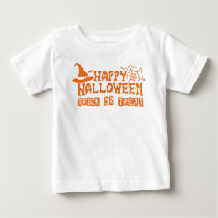T-shirt Pour Bébé Activement Happy Halloween Trick ou traiter,