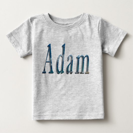 T-shirt Pour Bébé Adam Nom Fabriqué Avec Une Image De Plage (Devant)