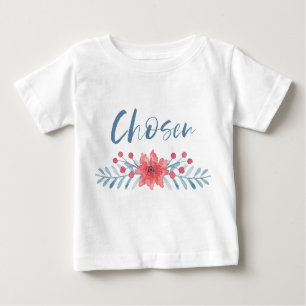 T-shirt Pour Bébé Adoption bleue et rose choisie d'enfants de fleurs