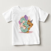 T-shirt Pour Bébé Adorable 3e fête d'anniversaire (Devant)
