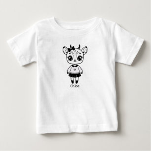 T-shirt Pour Bébé Adorable Antelope Girl - Jolie conception Doodle