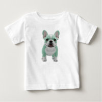 Adorable chiot Bouledogue Français 3D vert menthe