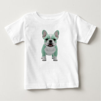 T-shirt Pour Bébé Adorable chiot Bouledogue Français 3D vert menthe