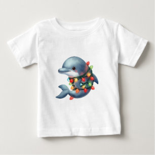 T-shirt Pour Bébé adorable dauphin de Noël