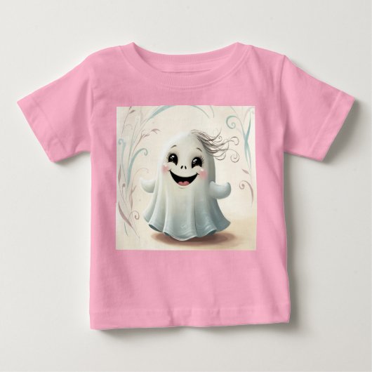T-shirt Pour Bébé Adorable Ghomajorité ami Halloween Design (Devant)