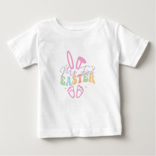 T-shirt Pour Bébé Adorable Mon premier bébé de Pâques Pastel Bunny