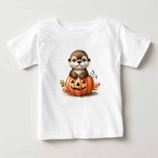 T-shirt Pour Bébé Adorable Otter d'Halloween (Devant)