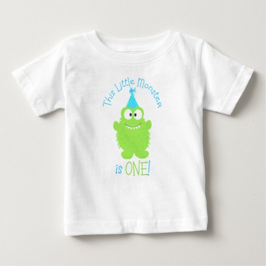T-shirt Pour Bébé Adorable Petit Monstre Premier Anniversaire T-shir (Devant)