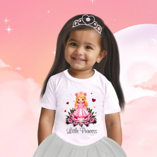 T-shirt Pour Bébé Adorable princesse avec fleurs