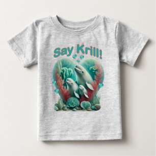 T-shirt Pour Bébé Adorable "Say Krill" Baleine Portrait de famille