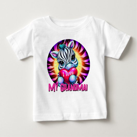 T-shirt Pour Bébé Adorable Zebra Holt Coeur (Devant)