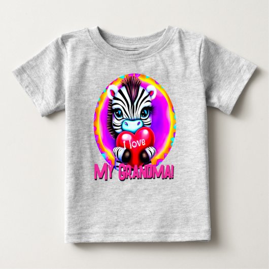 T-shirt Pour Bébé Adorable Zebra Holt Coeur (Devant)