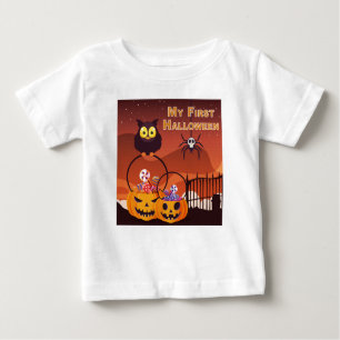 T-shirt Pour Bébé Adorablement Mignonne "Mon Premier Halloween"