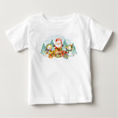 T-shirt Pour Bébé Adorables Noël Père Noël & Snowmen Avec Présentati (Devant)