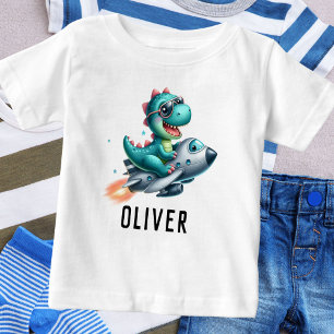 T-shirt Pour Bébé Aéronef à réaction pilote de Cute Dino Trex