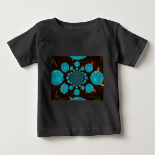 T-shirt Pour Bébé Affichage éclatant des lumières cyanes Kaleidoscop