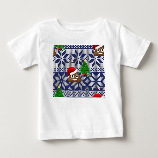 T-shirt Pour Bébé affreux pull-over de Noël émoji (Devant)