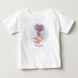T-shirt Pour Bébé Africaine Amerikan Baby Girl Mermaid 1er anniversa