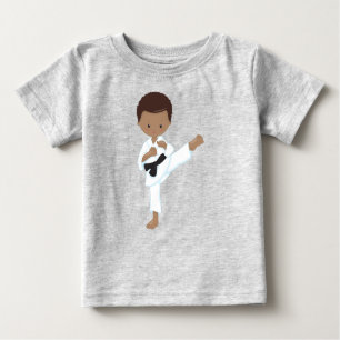 T-shirt Pour Bébé African American Boy, Karate Boy, Black Belt, Kata