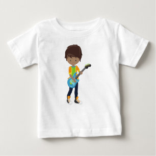 T-shirt Pour Bébé African American Boy, Rock Boy, Guitare