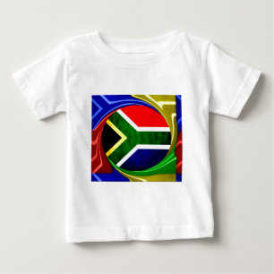 T-shirt Pour Bébé Afrique du Sud Drapeau : Motif dynamique à balayag