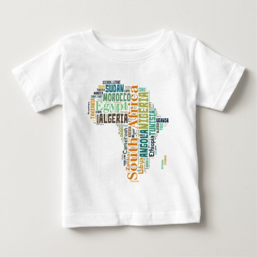 T-shirt Pour Bébé Afrique Word Art (Devant)