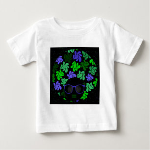 T-shirt Pour Bébé Afro Diva Vert & Bleu