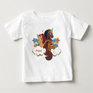T-shirt Pour Bébé Afro Unicorn "Fabriqué en magie" Trio Design
