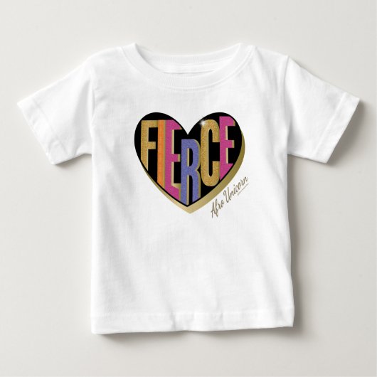 T-shirt Pour Bébé Afro Unicorn Fierce Heart Design (Devant)
