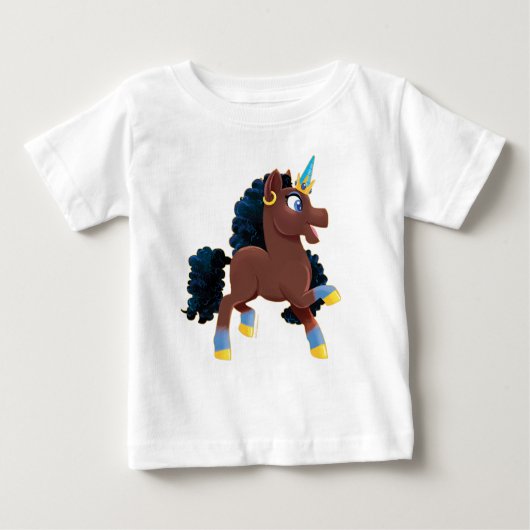 T-shirt Pour Bébé Afro Unicorn | La magie (Devant)