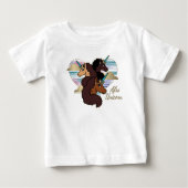 T-shirt Pour Bébé Afro Unicorn Trio Coeur Design (Devant)