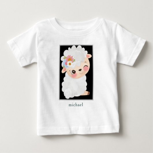 T-shirt Pour Bébé Agneau de bébé personnalisé (Devant)