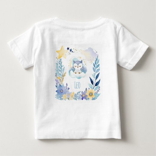 T-shirt Pour Bébé Agneau mignon sur la Lune - (Dos)