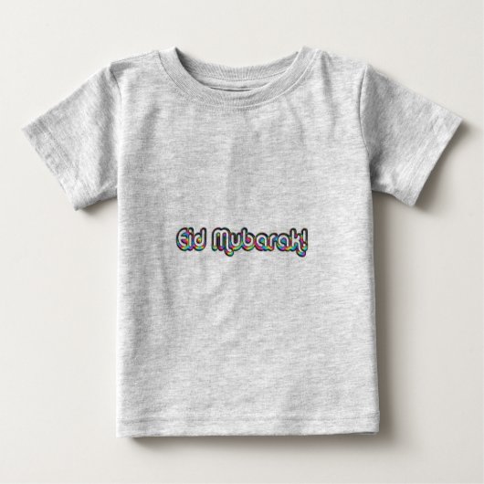 T-shirt Pour Bébé Aïd Moubarak Salutation Arc-en-ciel Typographie (Devant)
