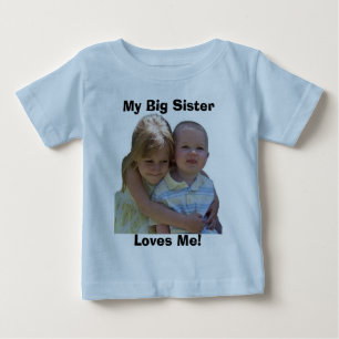 T-shirt Pour Bébé Aidan 3, ma grande soeur, m'aime !