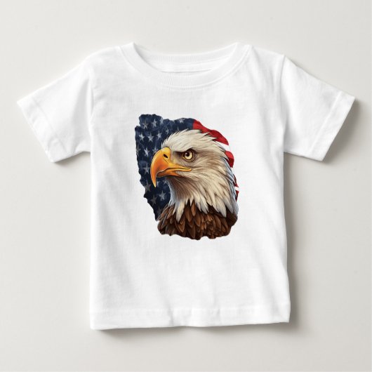 T-shirt Pour Bébé Aigle à drapeau américain (Devant)