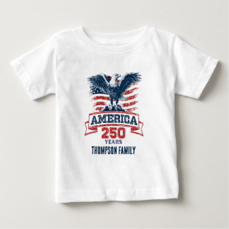 T-shirt Pour Bébé Aigle américain patriotique Joyeux 250e anniversai