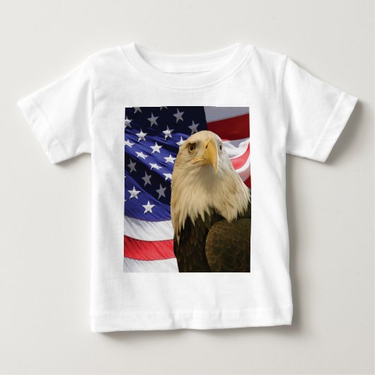 T-shirt Pour Bébé Aigle et drapeau américains (Devant)