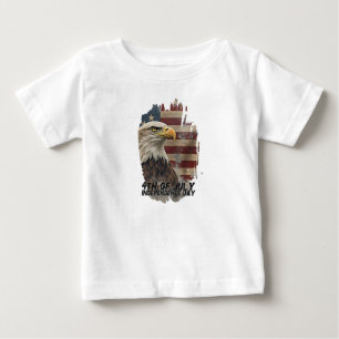 T-shirt Pour Bébé Aigle et drapeau majestueux - Esprit de liberté