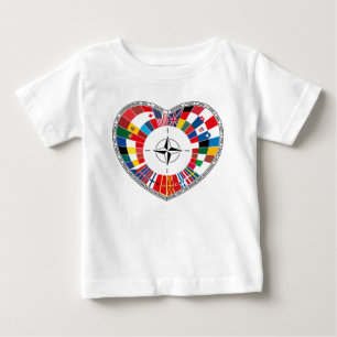 T-shirt Pour Bébé Aime les pays de l'OTAN, avec l'OTAN