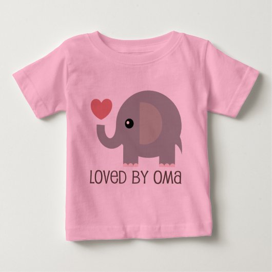 T-shirt Pour Bébé Aimé par l'éléphant de coeur d'Oma (Devant)