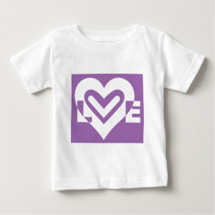T-shirt Pour Bébé Aimer blanc et violet