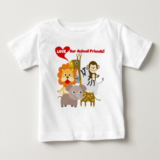 T-shirt Pour Bébé Aimez nos amis animaux (Devant)