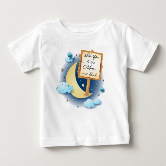 T-shirt Pour Bébé Aimez-vous à la Lune et retour (Devant)