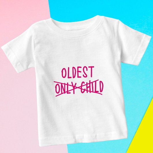 T-shirt Pour Bébé Aîné avec Enfant Unique Barré